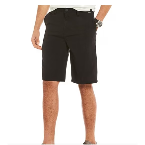 NEW Hurley BRISBANE 2.0 solid black chino walk shorts sz 30 NWT - Picture 3 of 6